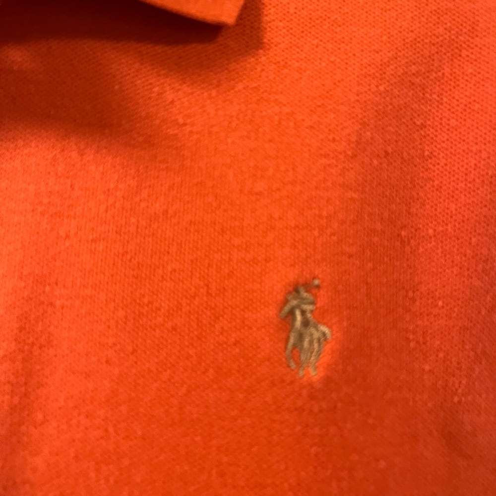 Polo Ralph Lauren Mens Medium Solid Orange Pony Polo Shirt